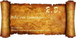 Róna Domokos névjegykártya